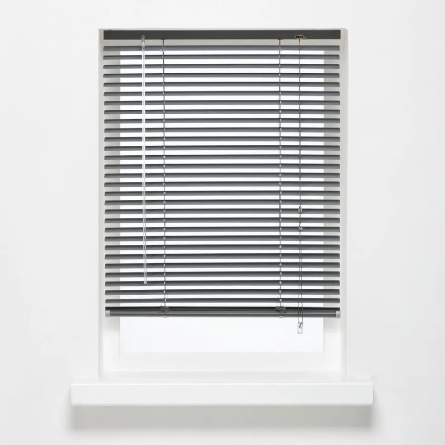 Kwantum Houten Jaloezieën|Jaloezieën*Aluminium Jaloezie Jade Antraciet 25mm 180x175 Cm