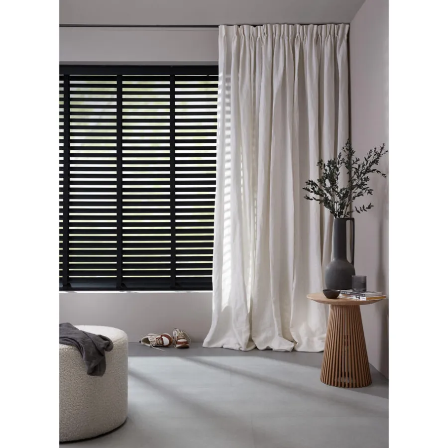 Kwantum Aluminium Jaloezieën|Houten Jaloezieën*Fenstr Bamboe Jaloezie Tijl 65mm Zwart