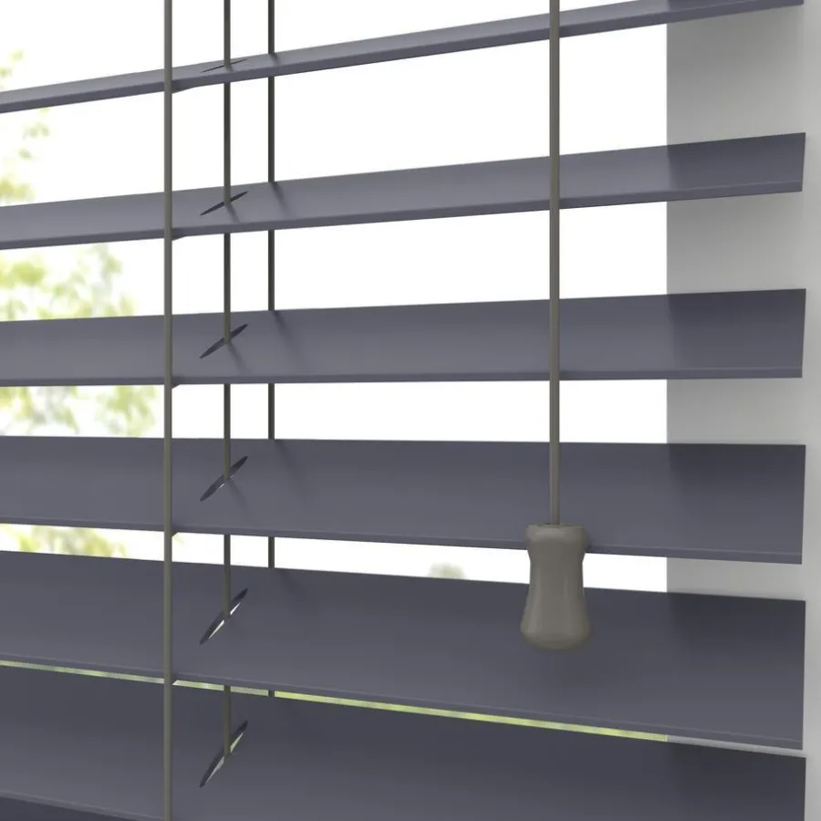 Kwantum Aluminium Jaloezieën|Houten Jaloezieën*Fenstr Houten Jaloezie Wout 50mm Grijs