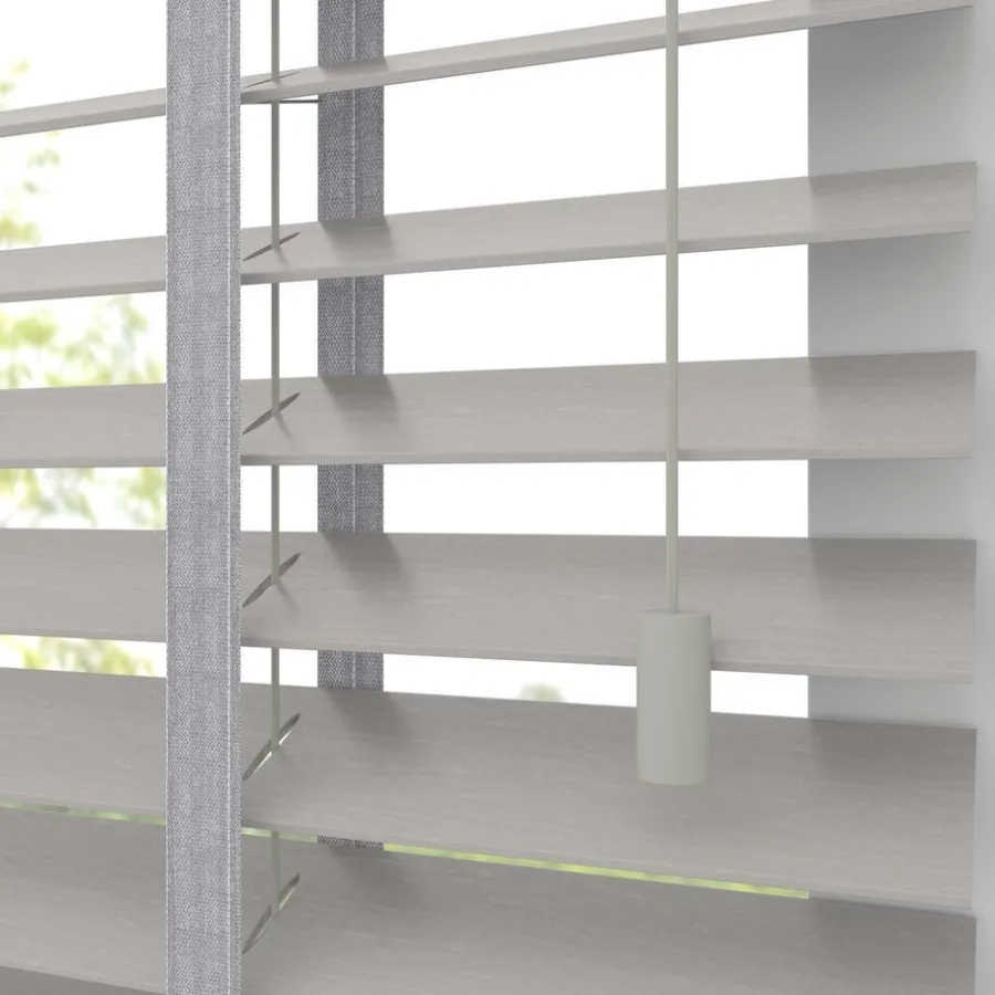Kwantum Houten Jaloezieën|Jaloezieën*Fenstr Houten Jaloezie Wouter Licht Grijs 50mm LichtGrijs