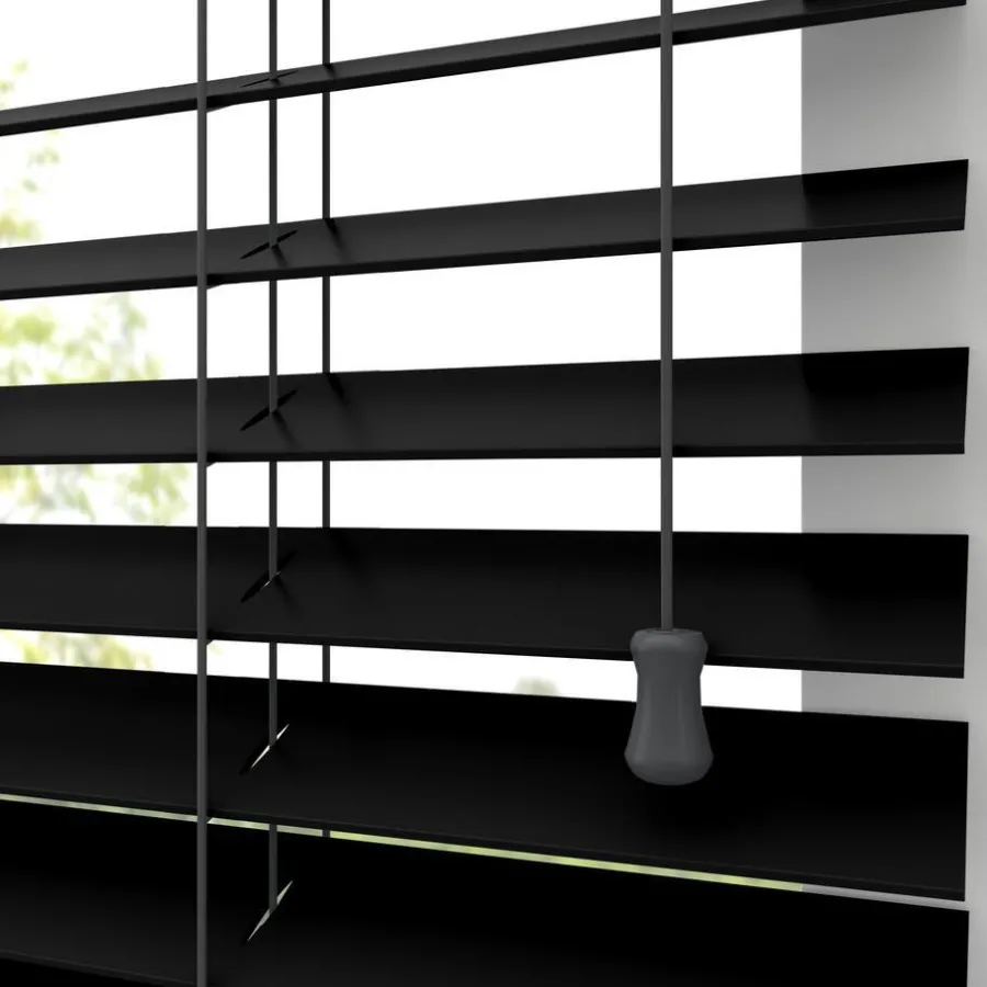 Kwantum Houten Jaloezieën|Jaloezieën*Houten Jaloezie Xander 50mm Zwart