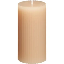 Kwantum Kaarsen & Theelichten|Kaarsen & Theelichten*Kaars Rustiek Ribbel Beige 10 Cm 010CM