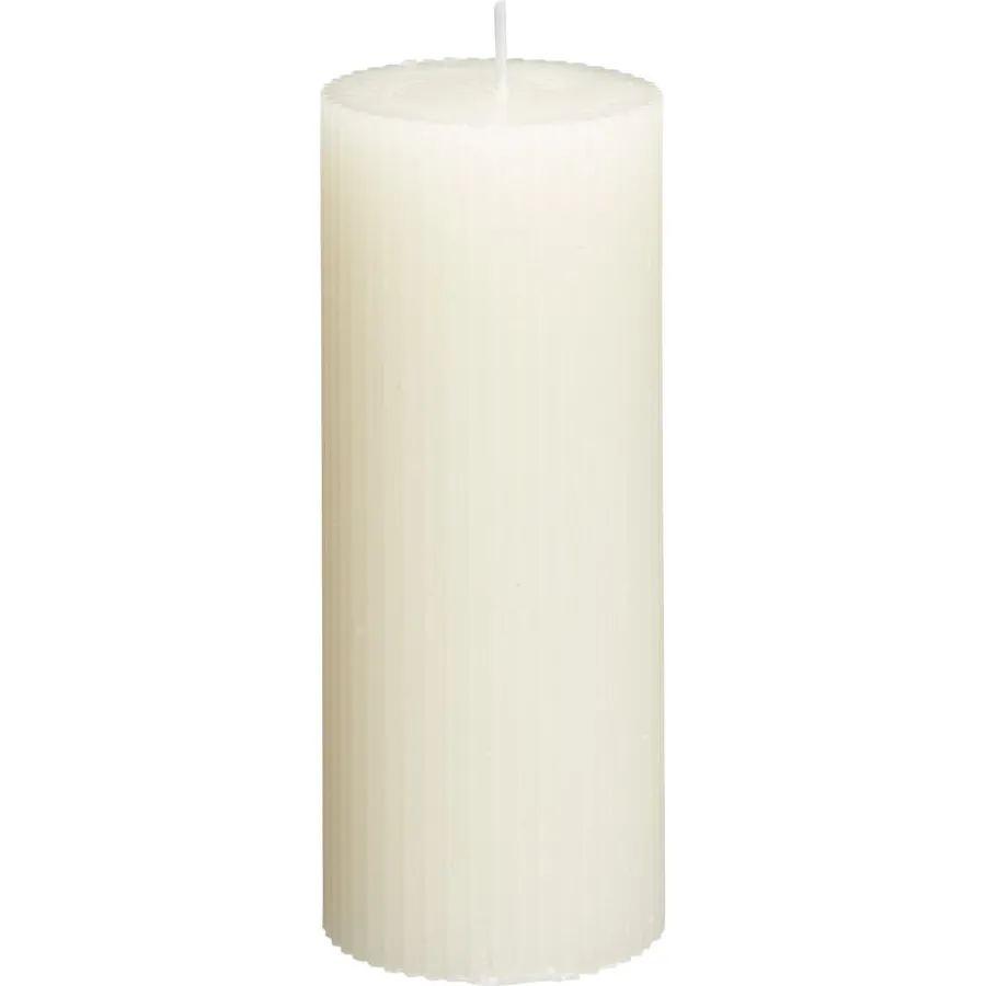 Kwantum Kaarsen & Theelichten|Kaarsen & Theelichten*Kaars Rustiek Ribbel Naturel 15 Cm 015CM