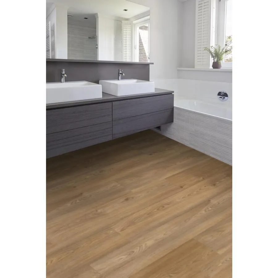 Kwantum Klik Pvc-Vloeren*Klik PVC Denver Naturel Eiken Je berekent hoeveel meters je nodig hebt door lengte en breedte in te vullen