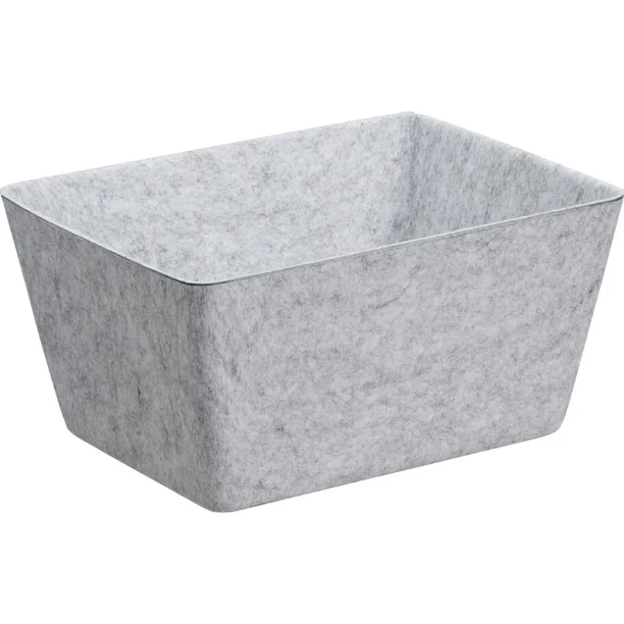 Kwantum Manden|Decoratieve Opbergdozen*Mand Vilt Grijs 30x23x15cm Petrol