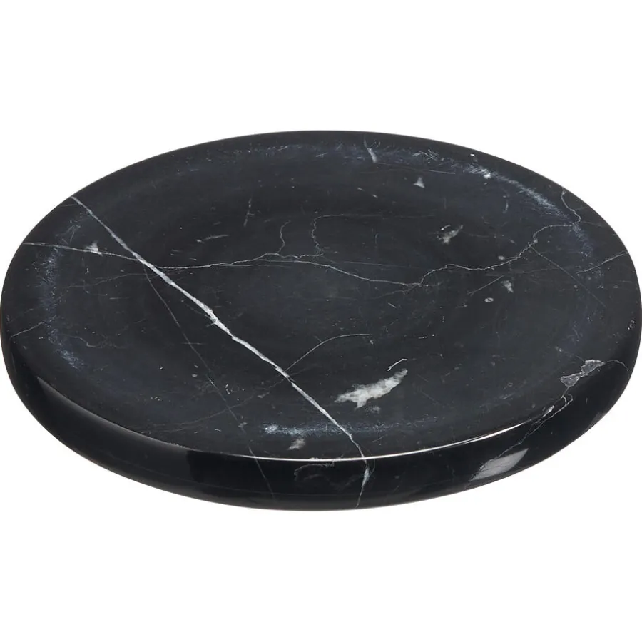 Kwantum Kerstservies|Onderzetters*Onderzetter Rond Marmer Zwart