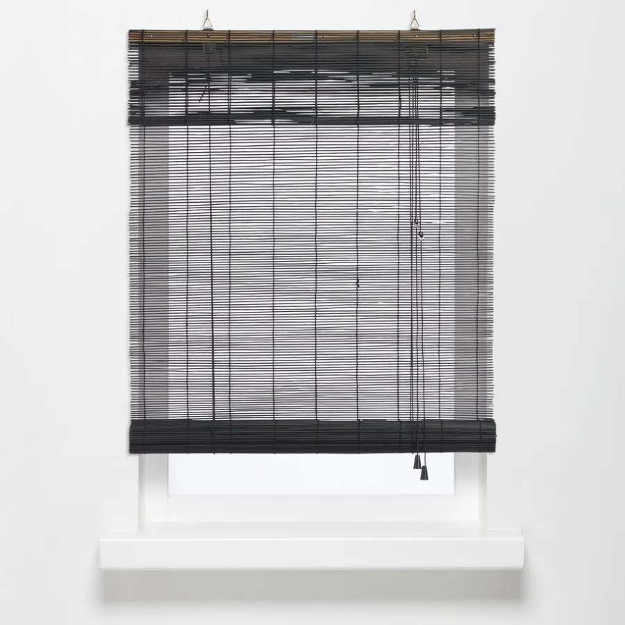 Kwantum Rolgordijnen*Rolgordijn Bamboe Zwart 100x220 Cm 100X220CM