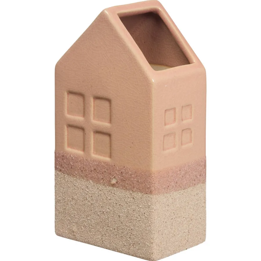 Kwantum Vazen & Potten*Vaas Huis Terra 14x7,2x15,5 Cm 14x7x16 Cm 14X07X16CM