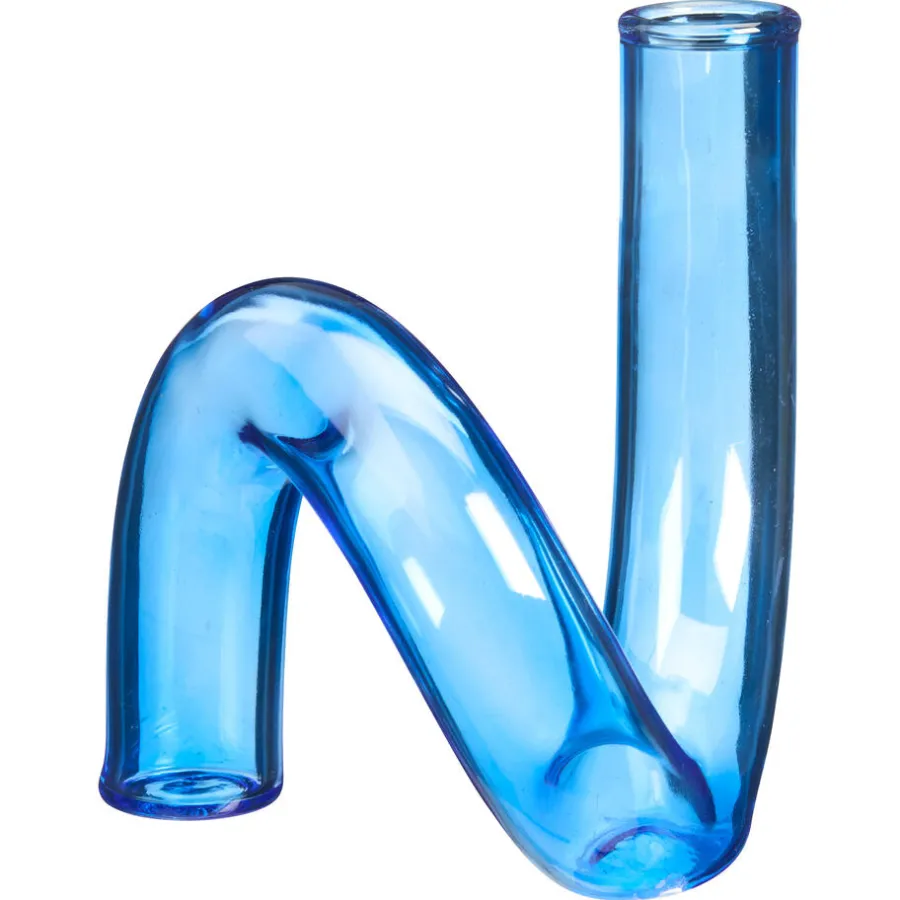 Kwantum Vazen & Potten*Vaas Tube Blauw 13x15x15 Cm